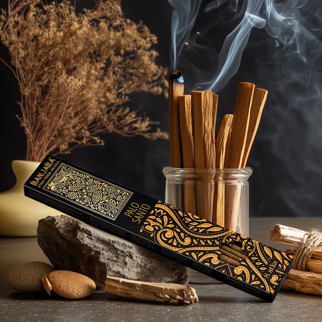 Bundle of extra long natural palo santo smudge incense sticks with a rustic textured finish and woody appearance.
