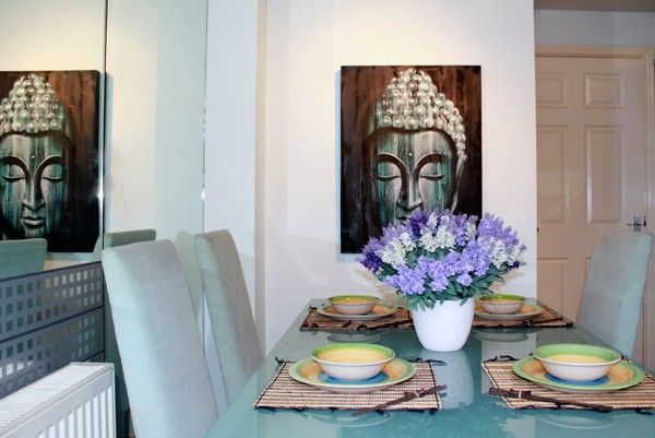 Wood Buddha Green  60x80cm