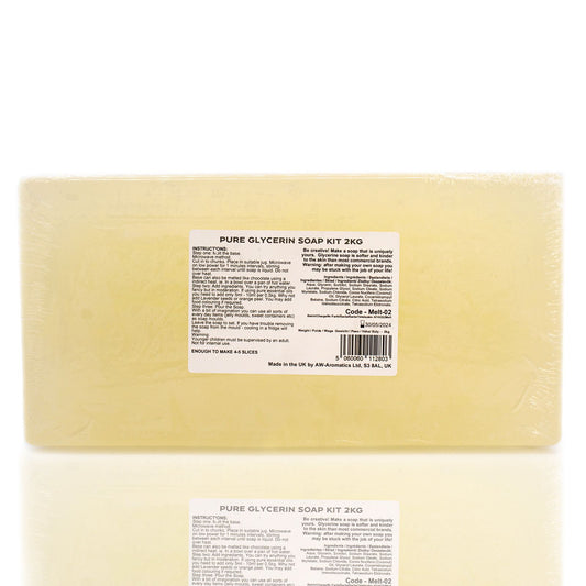 Large block of clear melt and pour soap base for DIY craft projects.