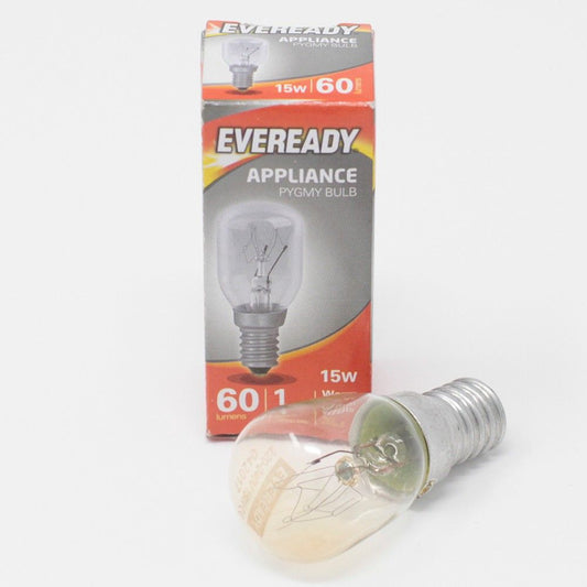 Clear small screw-in light bulb designed for use inside a Himalayan salt lamp or candle holder.
