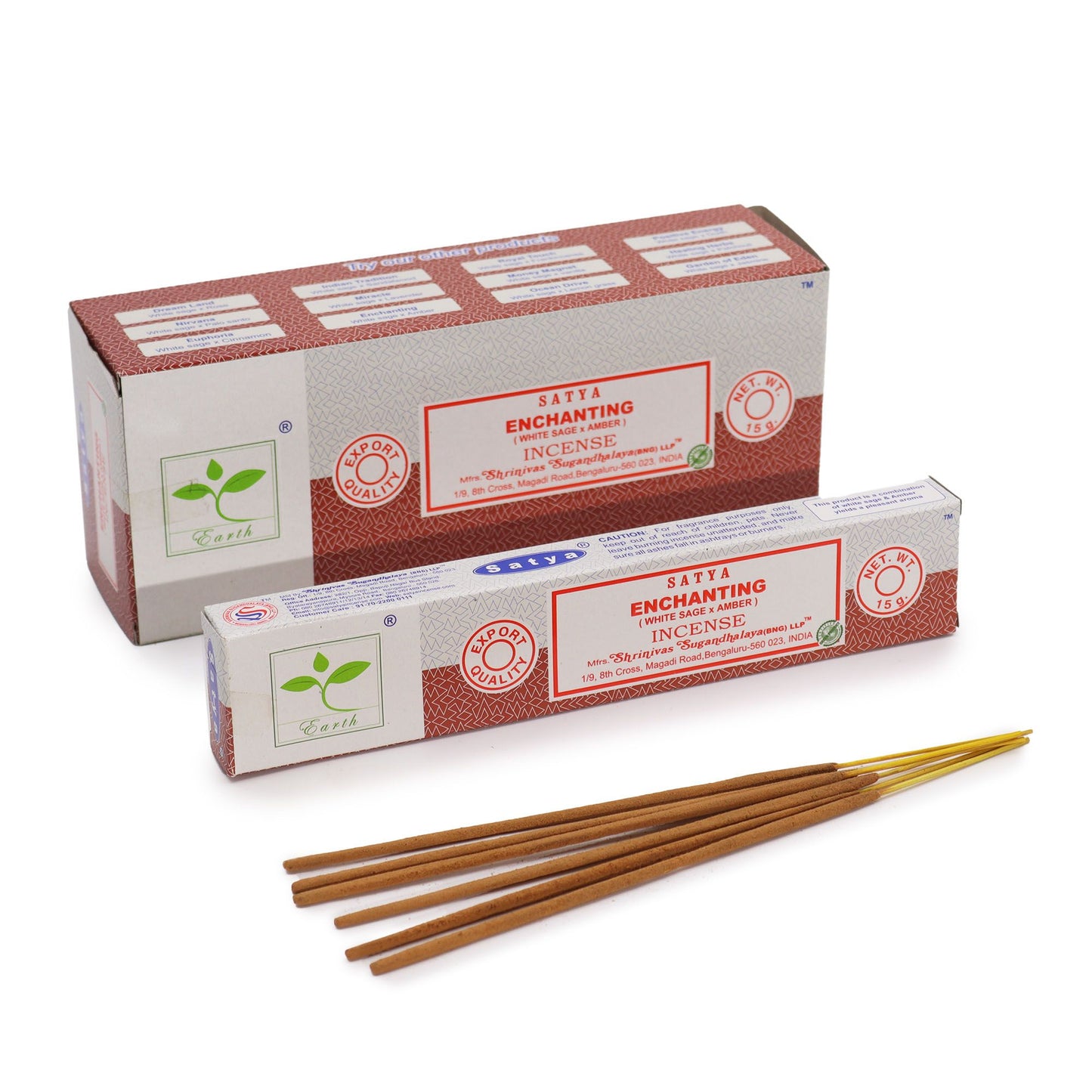A pack of hand-rolled incense sticks featuring a blend of white sage and amber for spiritual cleansing and relaxation.