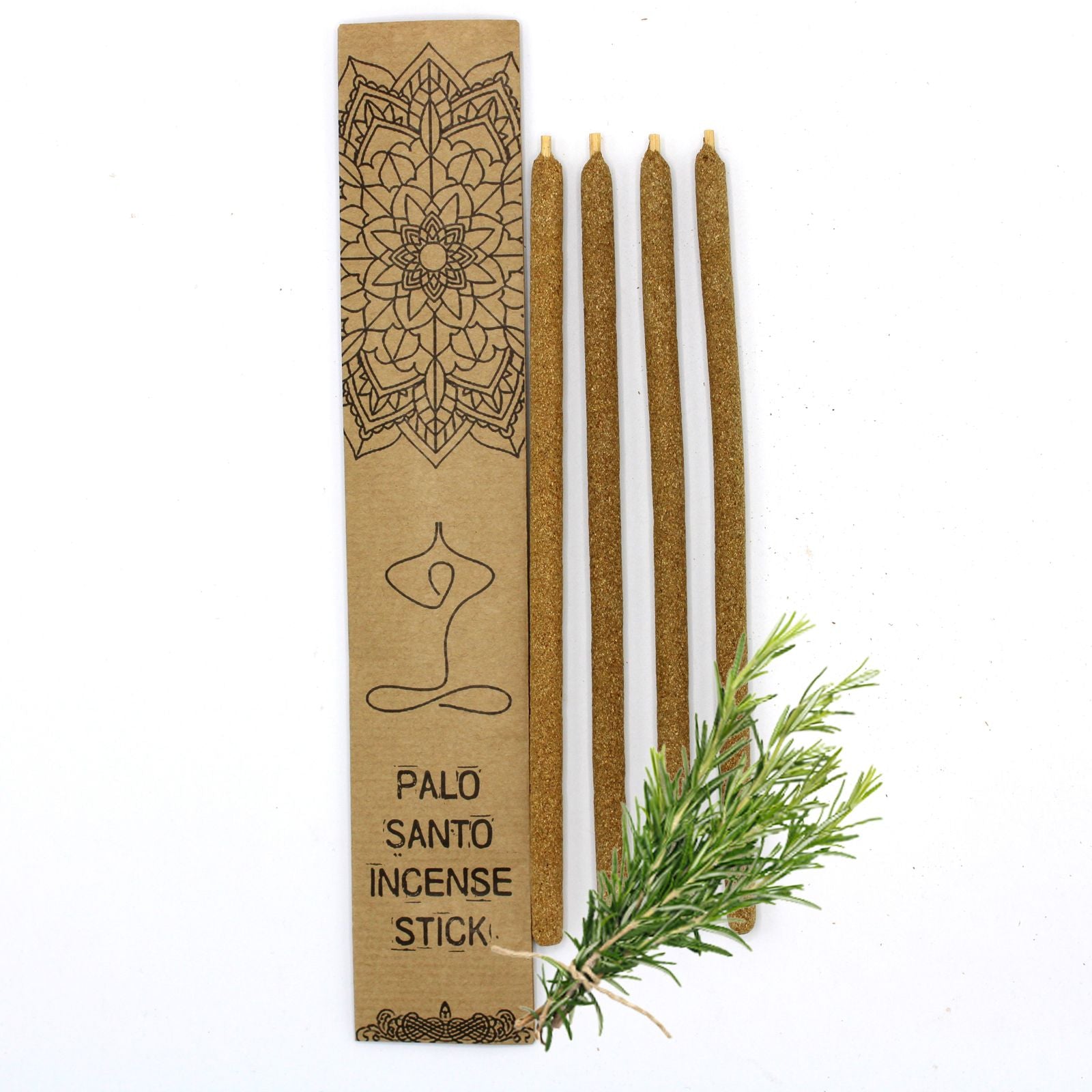Handcrafted large incense sticks made from Palo Santo wood blended with dried rosemary leaves.