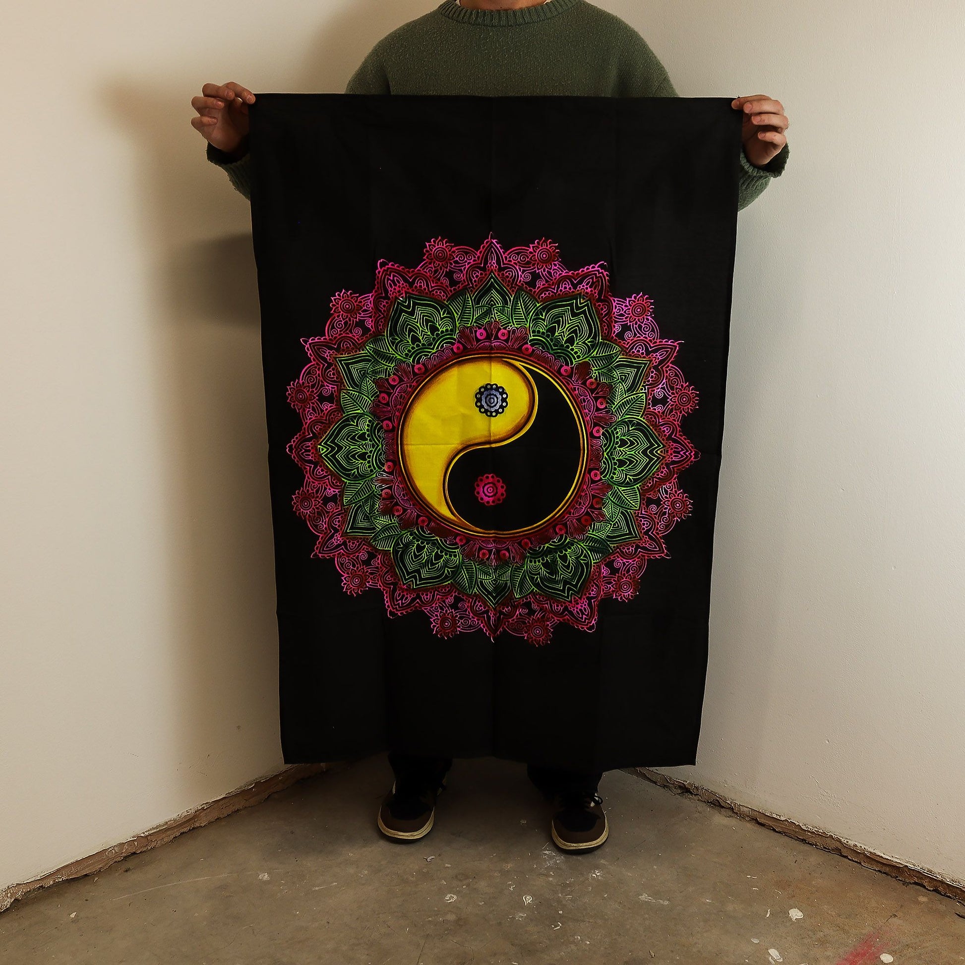 Cotton Wall Art (70x110cm) - Ying & Yang Mandala