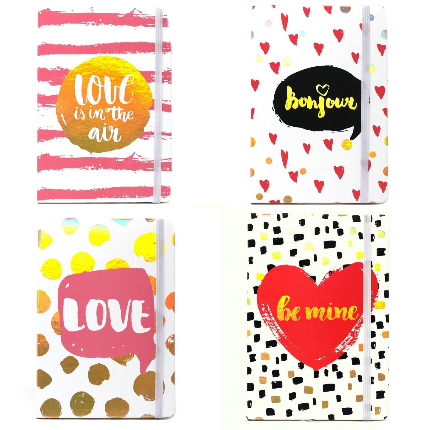 Colourful A5 notebook featuring a vibrant Funky Love design, ideal for journaling and sketches.