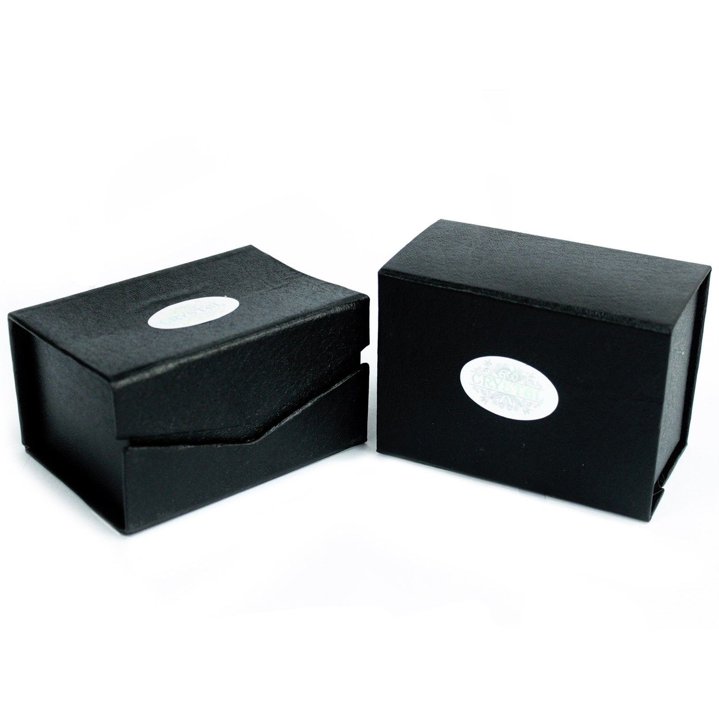 Clear 40mm crystal ball made from high-quality optical glass resting on a simple matching glass stand.