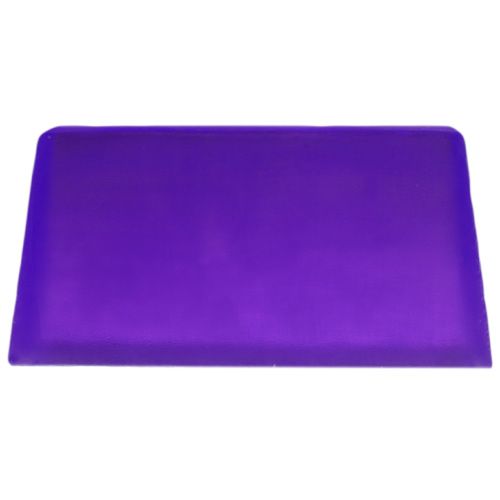A 100g slice of handmade geranium essential oil soap wrapped in protective wax paper.
