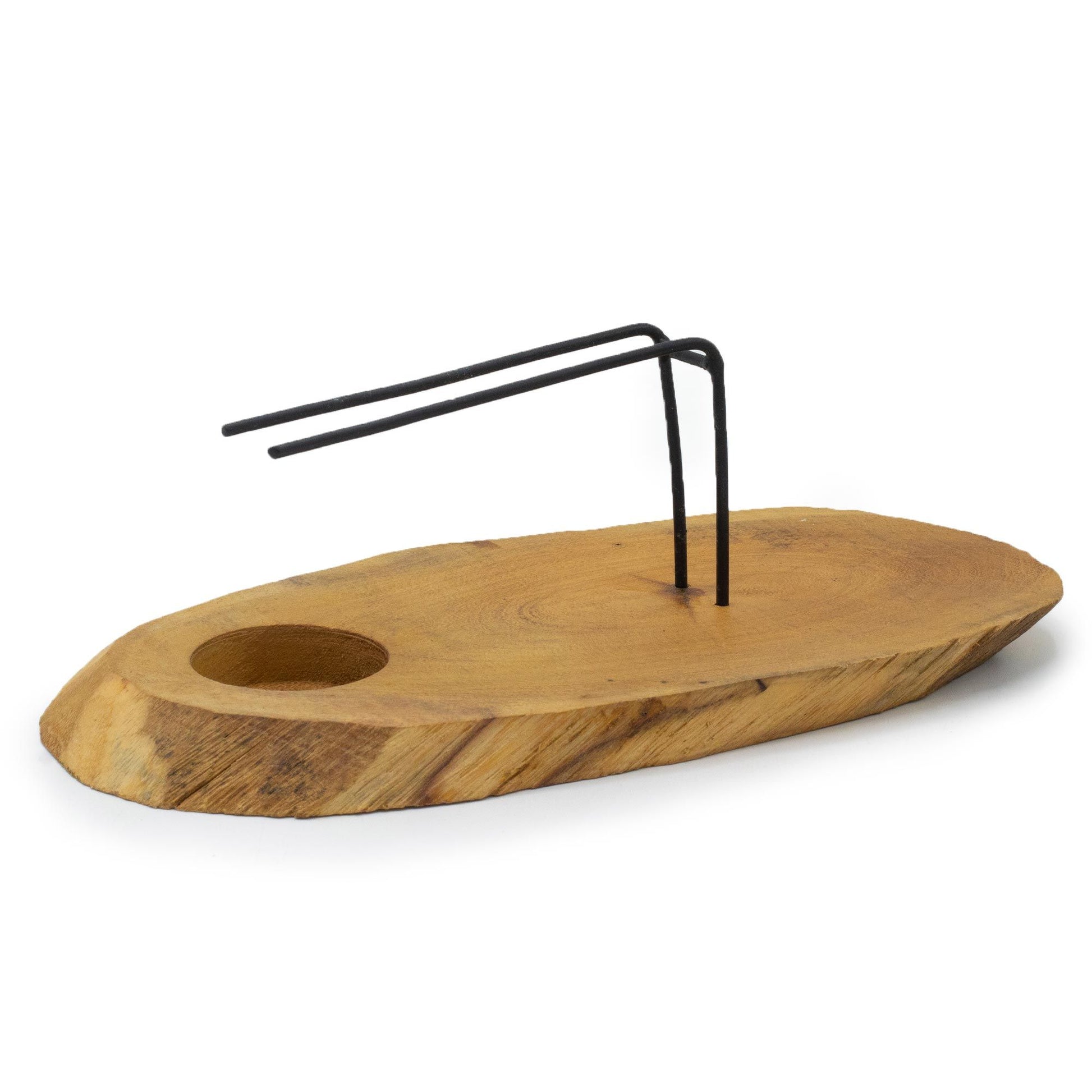 Handcrafted natural Gamel wood Palo Santo heater designed to gently warm holy wood sticks for smokeless aroma.