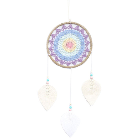 Large intricate handmade dream catcher featuring multiple circular webs and natural woven elements without feathers.