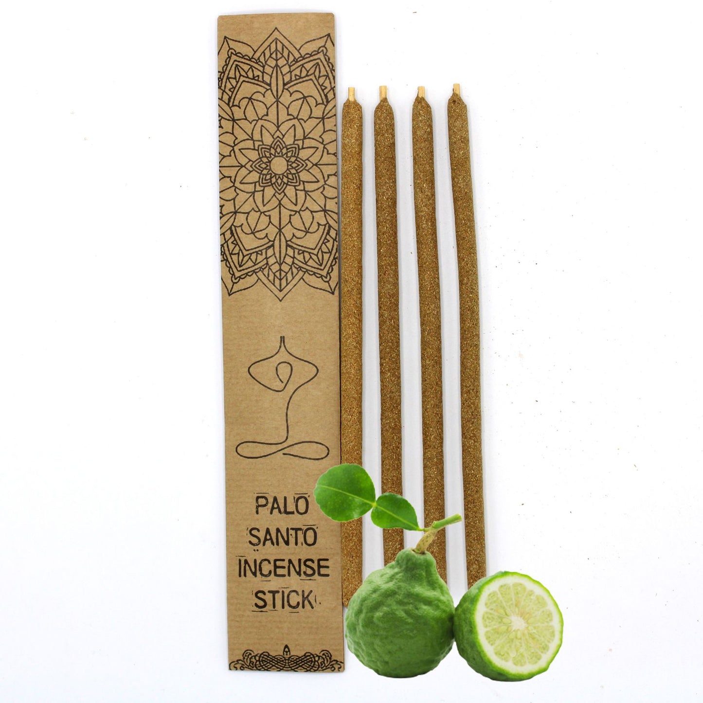 Large natural wood incense sticks infused with bergamot, displayed in a simple bundle on a neutral background.
