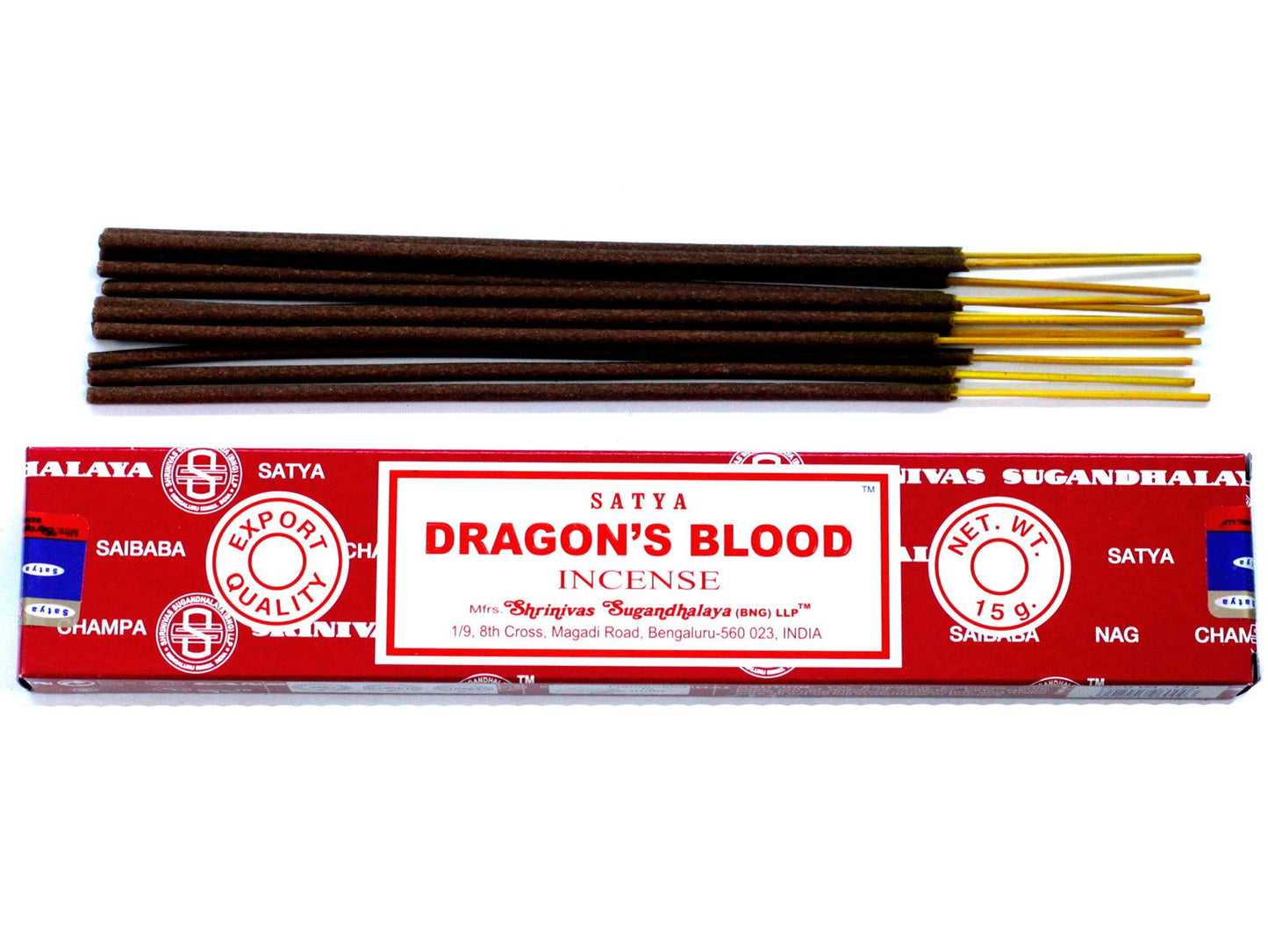 Hand-rolled incense sticks with a rich red hue and traditional aromatic coating.