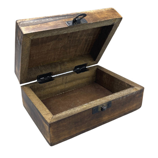 Sleek medium-sized black wooden storage box featuring a glossy ceramic glazed lid with a minimalist finish.