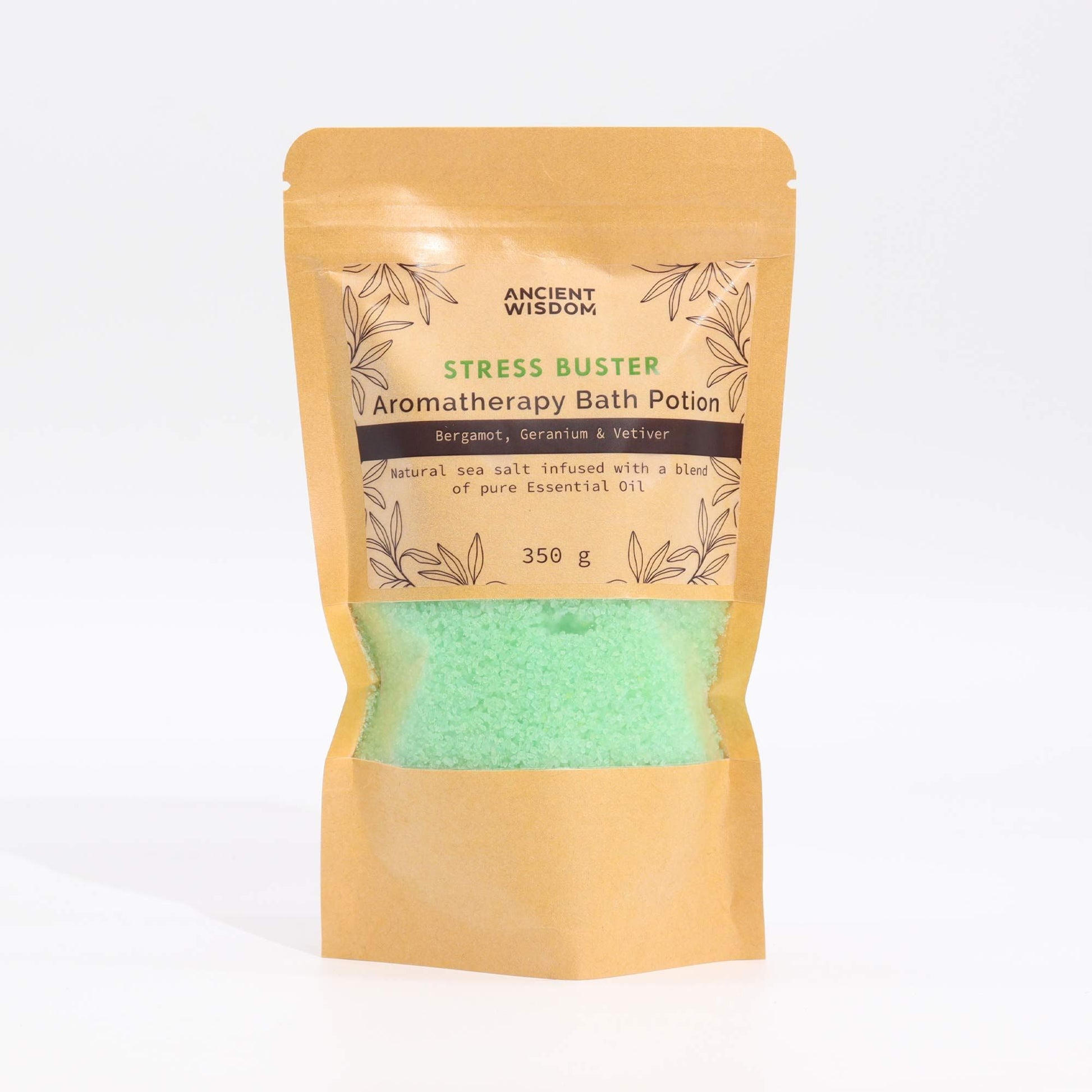 Aromatherapy Bath Potion in Kraft Bag 350g - Stress Buster