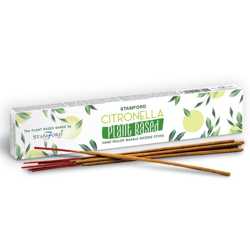 Close up of hand-rolled masala incense sticks with a natural texture and citronella scent.