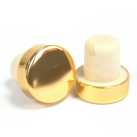 Elegant golden metallic cap for a reed diffuser bottle, featuring a sleek and functional design.