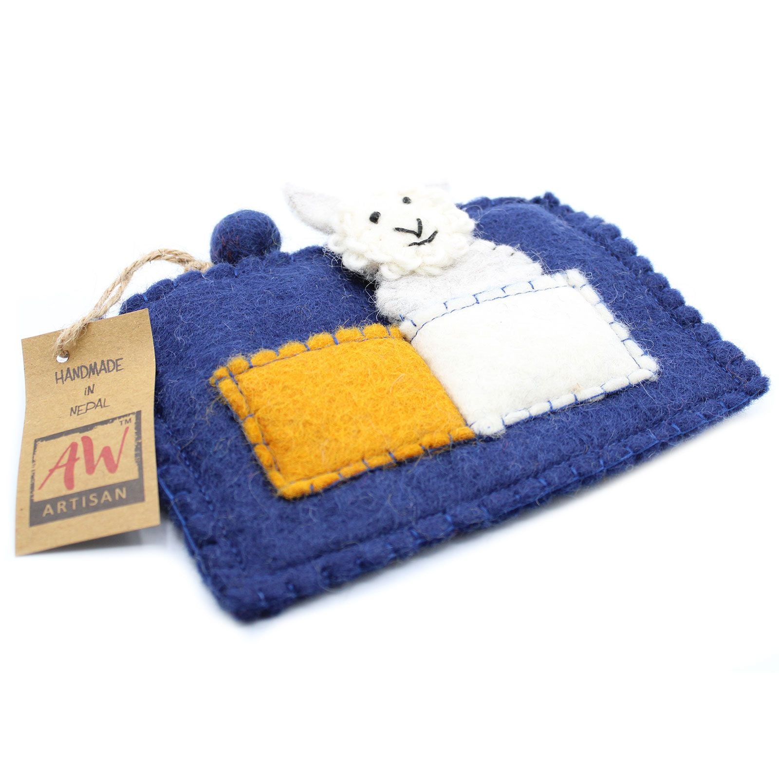 Three adorable fabric puppy finger puppets stored inside a colourful matching fabric carry pouch.