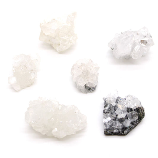 White Apophyllite Clusters 20-30mm