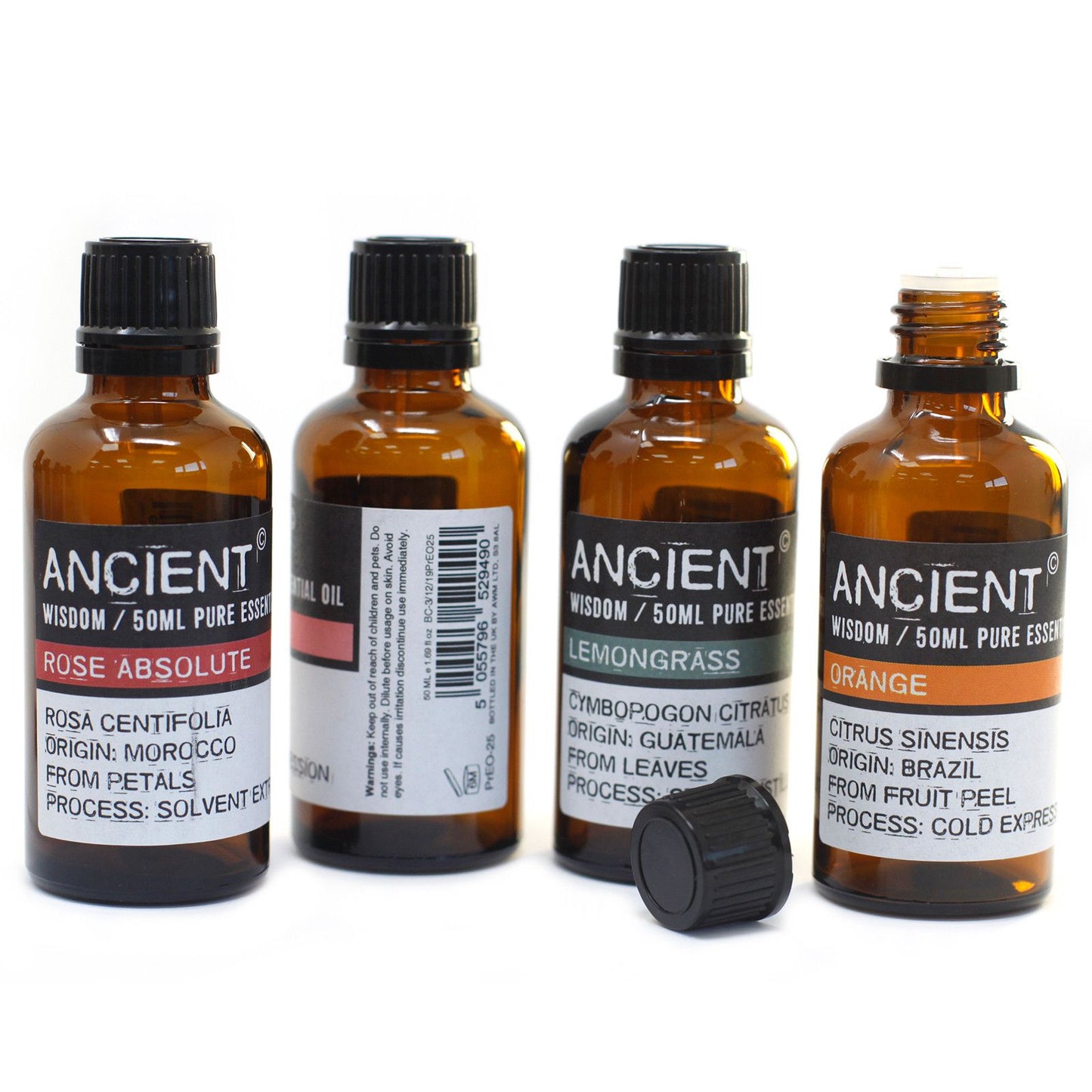 A 50ml bottle of Rose Geranium essential oil with a clean label, suitable for professional aromatherapy use.