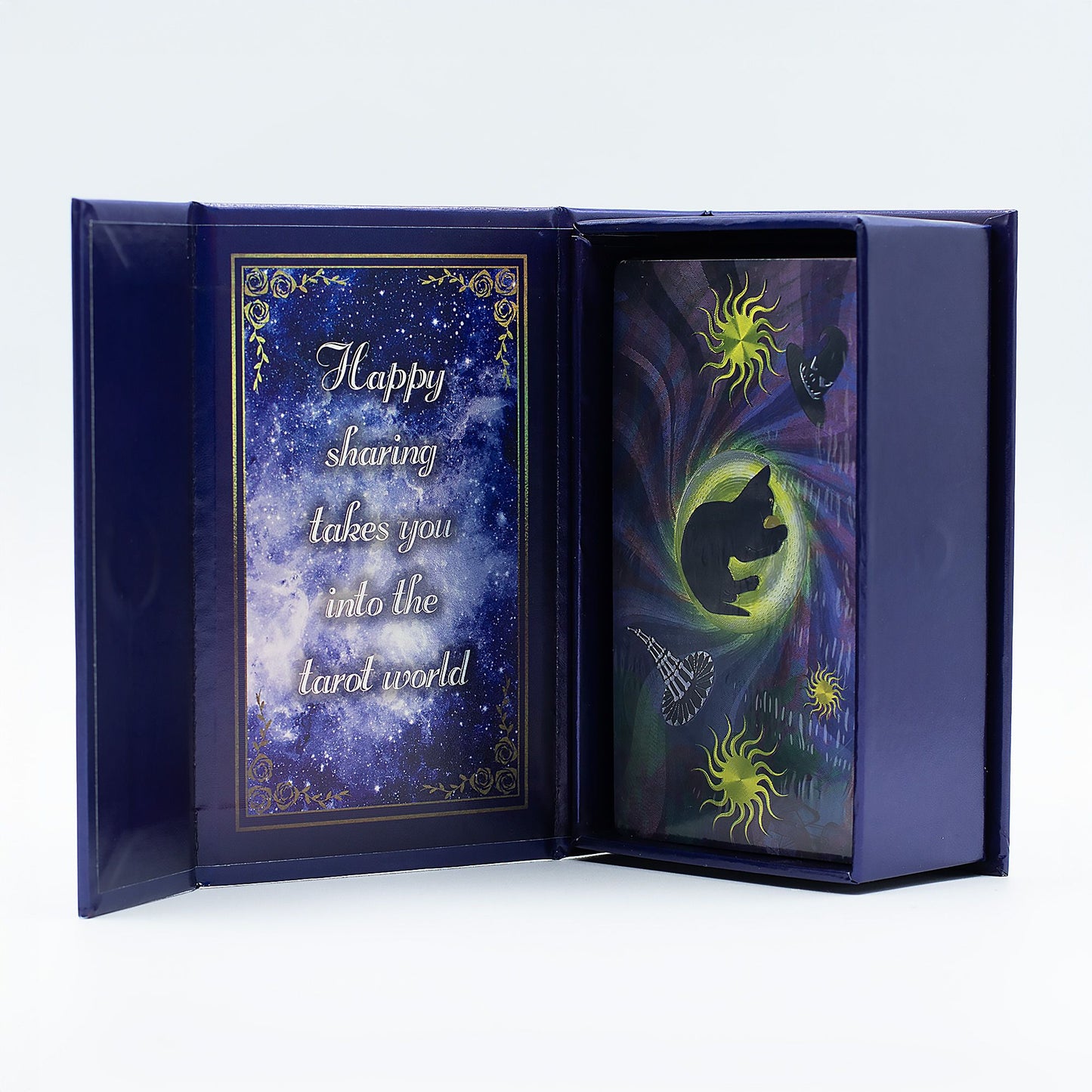 78-card witch-themed tarot deck featuring enchanting modern imagery with shimmering purple foil accents.