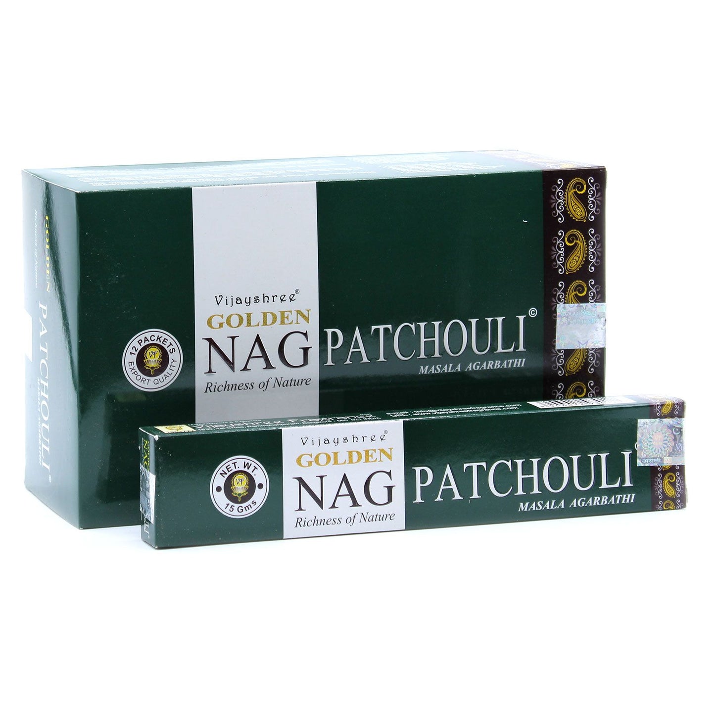 A pack of high-quality patchouli incense sticks displaying a natural earthy texture for spiritual wellness.