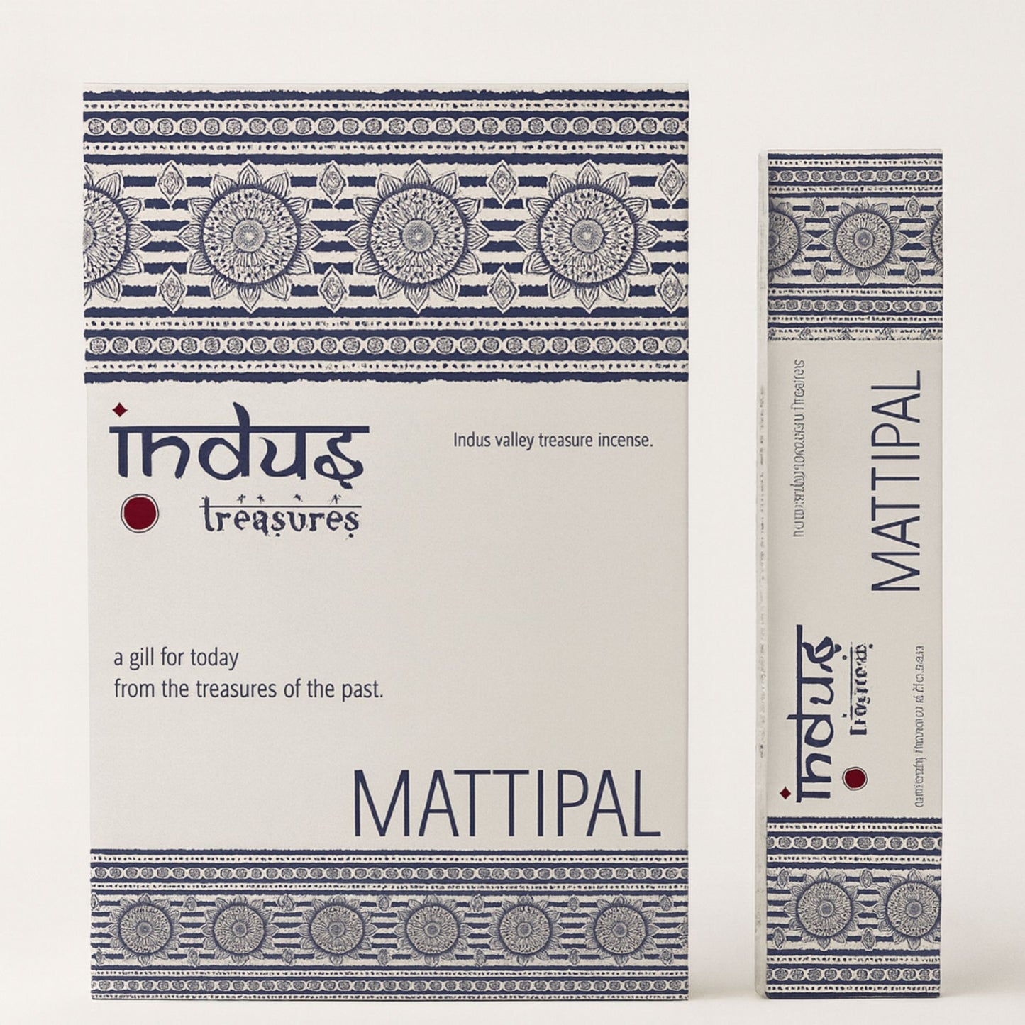 Hand-rolled incense sticks made from rare Indian Mattipal resin on a neutral background.