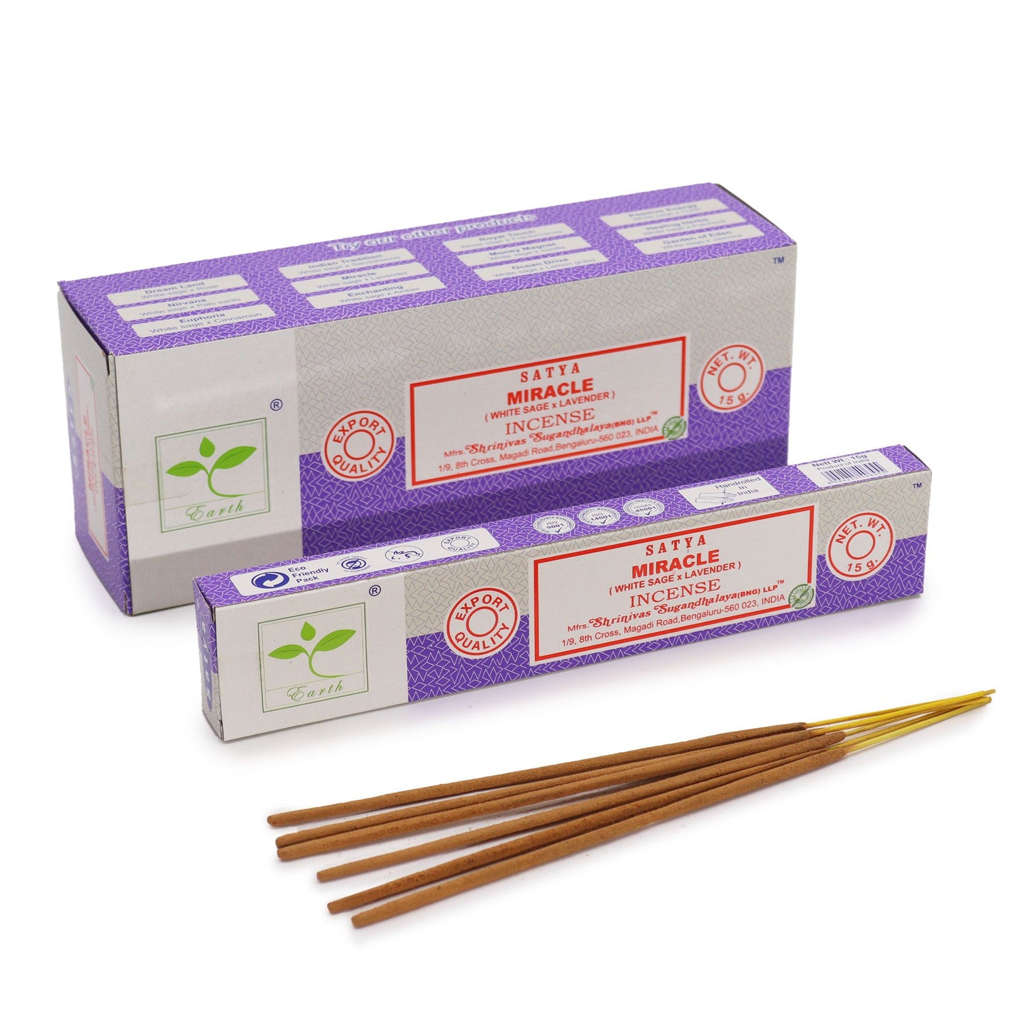 Close-up of hand-rolled incense sticks in a 15g pack featuring floral and herbal notes for spiritual cleansing.