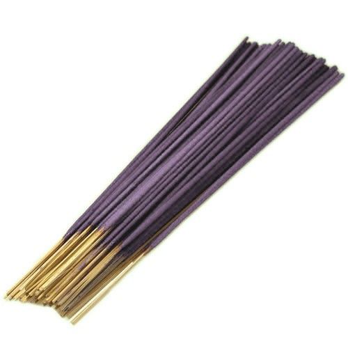 Large bundle of purple lavender scented incense sticks approximately twenty five centimetres long.