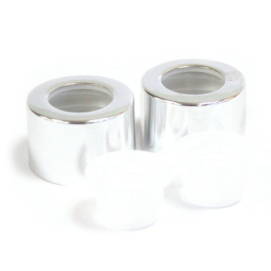 Elegant 3cm silver metallic reed diffuser bottle cap with a secure plastic travel plug for home fragrance.