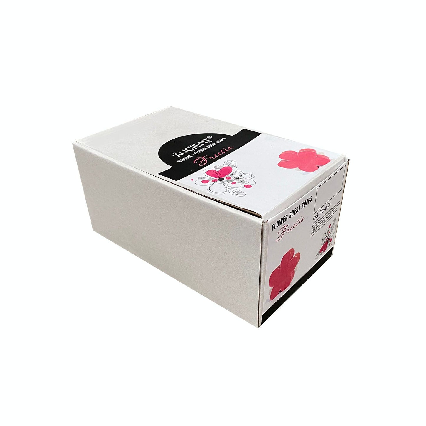 Delicate green flower-shaped guest soaps with a detailed petal design, perfect for bathroom decor.