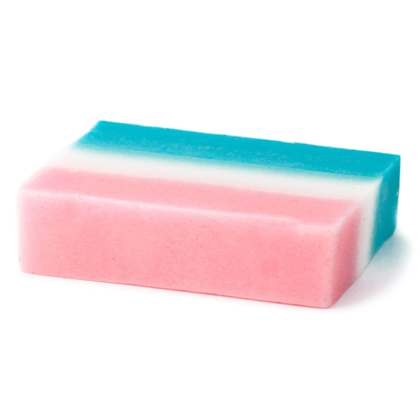Creamy white 100g soap bar with a smooth texture and a clean, fresh baby powder fragrance.