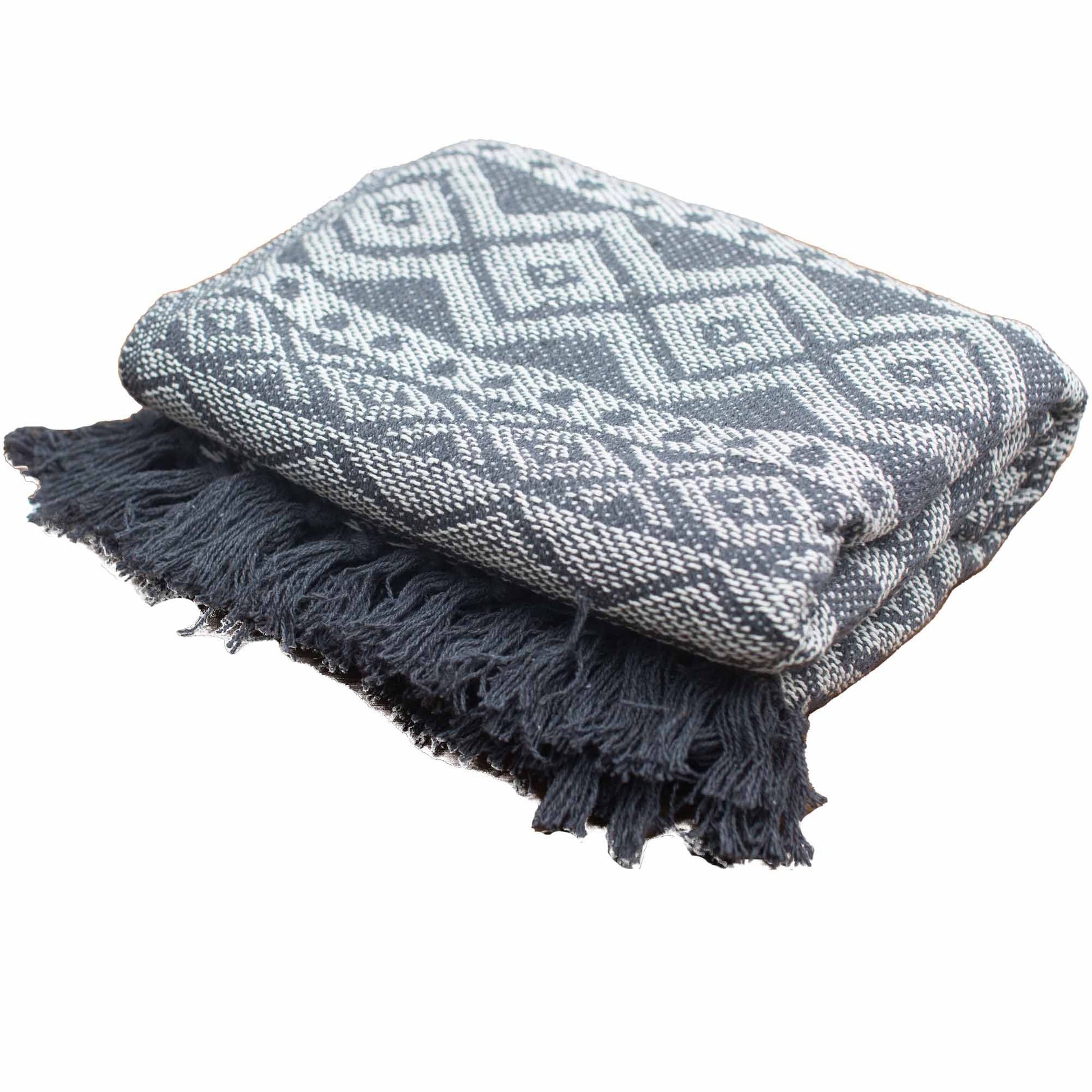 Boho Comfort Throws - Grey Geometric