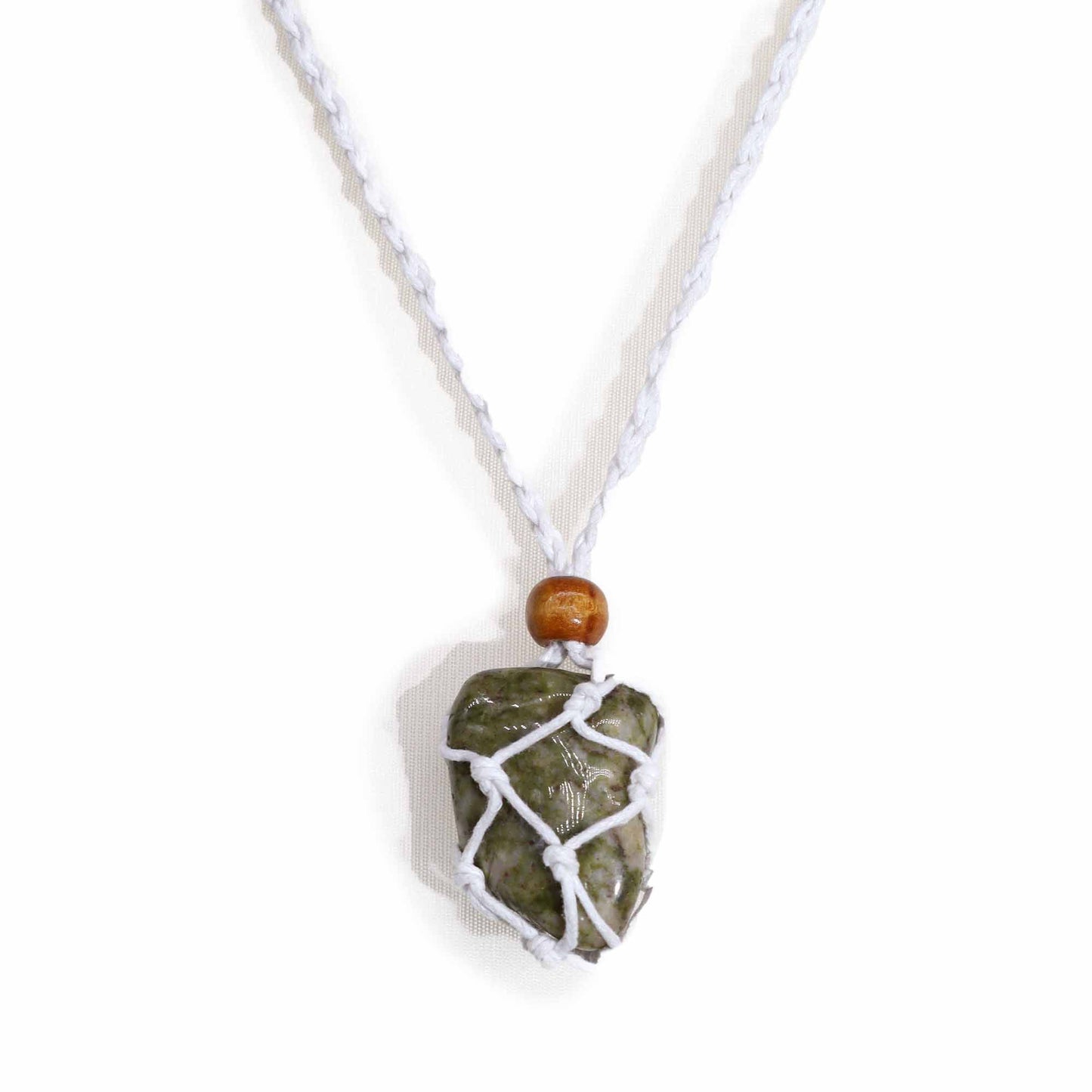 Minimalist white adjustable necklace cord for displaying gemstone and crystal pendants.