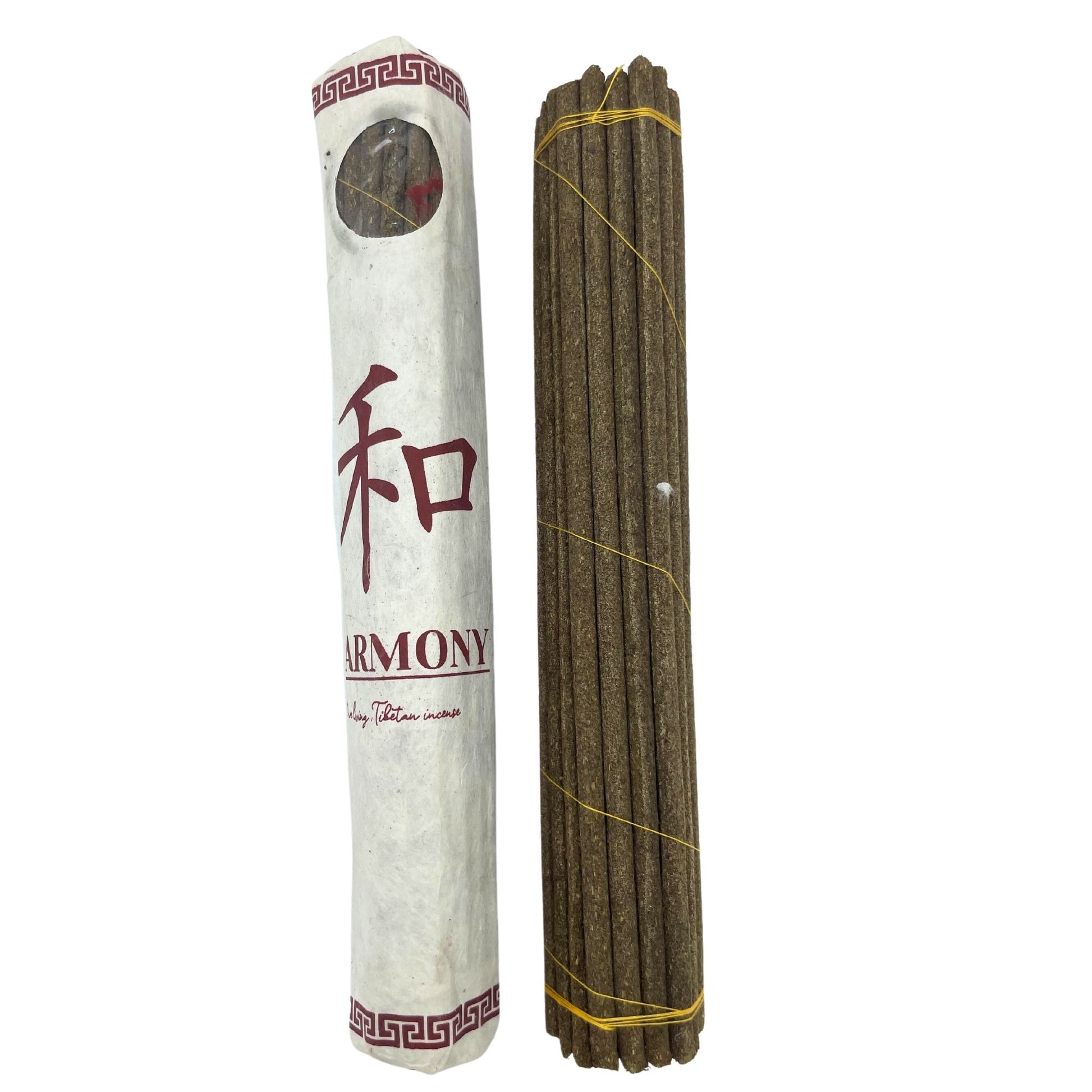 A rolled pack of thirty hand-rolled incense sticks made with natural ingredients for spiritual harmony.