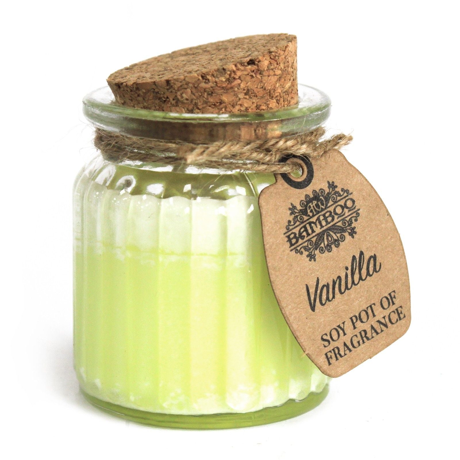 Creamy white soy wax candle in a charming clay pot with a natural vanilla scent.