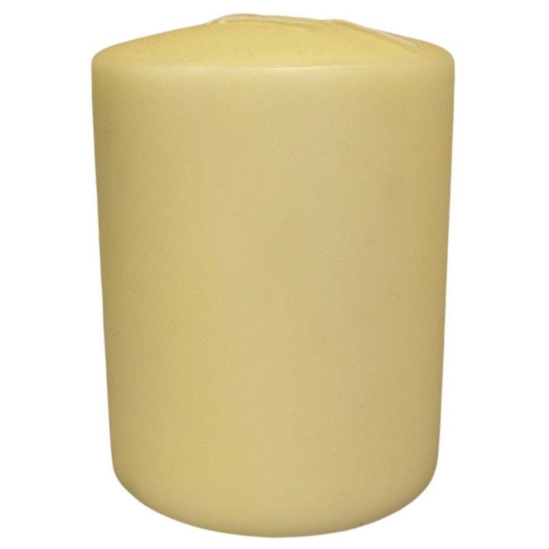Large classic ivory pillar candle featuring three wicks and a smooth finish.