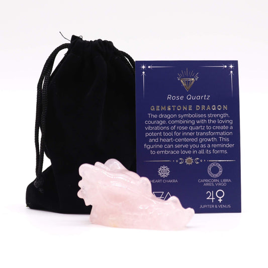 Intricately carved large gemstone dragon head made from translucent pink rose quartz with detailed scales and features.