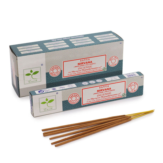 Pack of hand-rolled incense sticks with white sage and palo santo, perfect for spiritual cleansing and home fragrance.