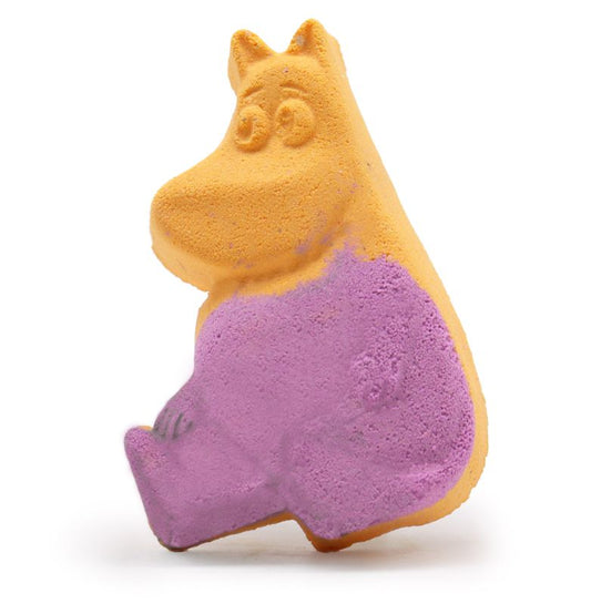 Cute hippo shaped bath bomb with a textured surface and invigorating citrus scent.