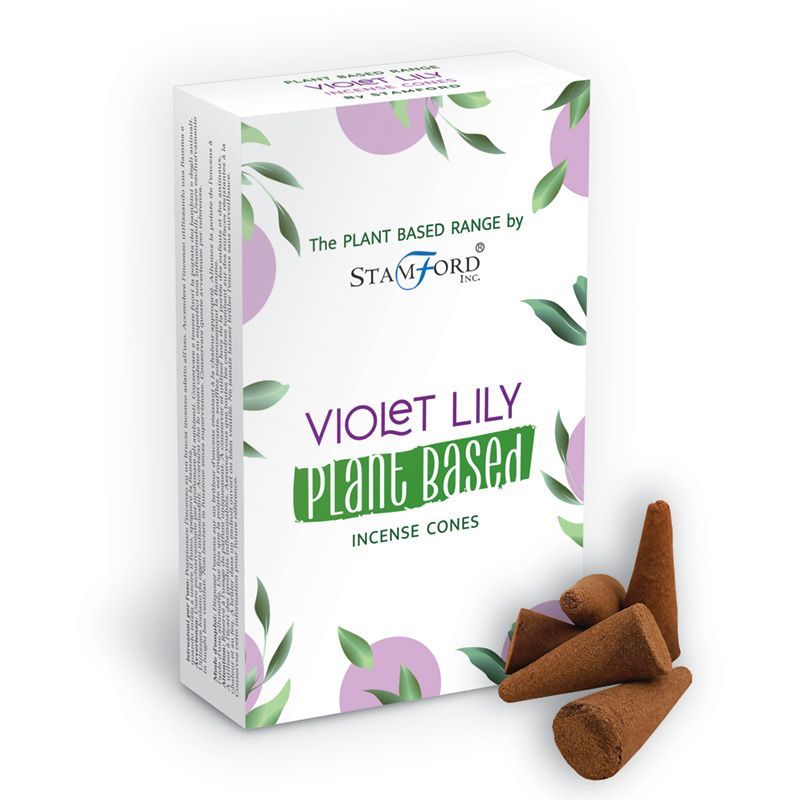 Handcrafted purple plant-based incense cones with a delicate floral fragrance and natural texture.