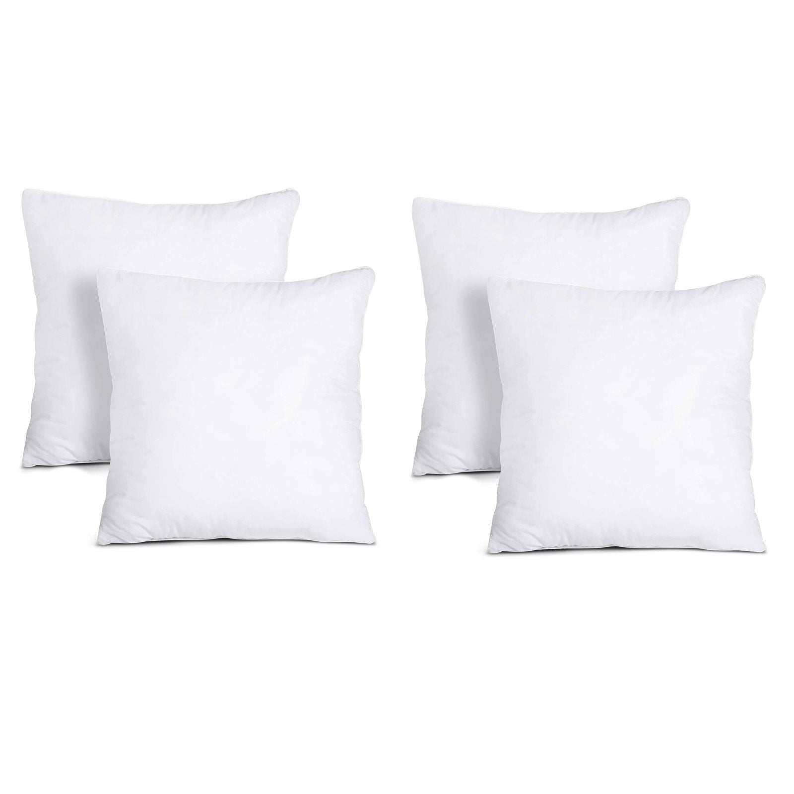 A plump, square white inner cushion pad measuring forty-five by forty-five centimetres.