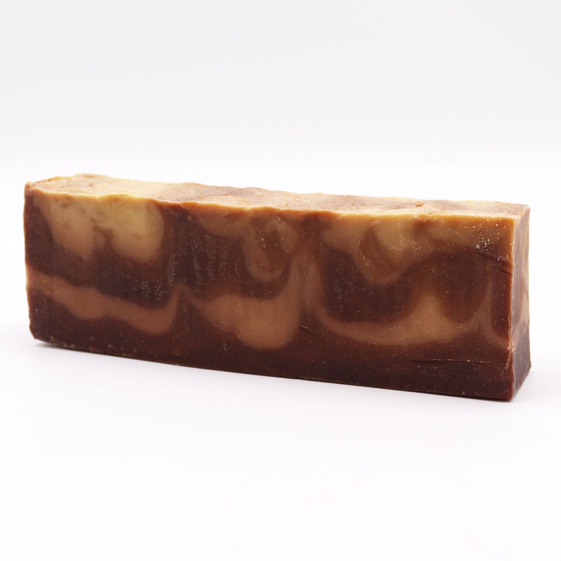 Large artisanal vanilla olive oil soap loaf with a creamy textured surface and natural ivory colour.