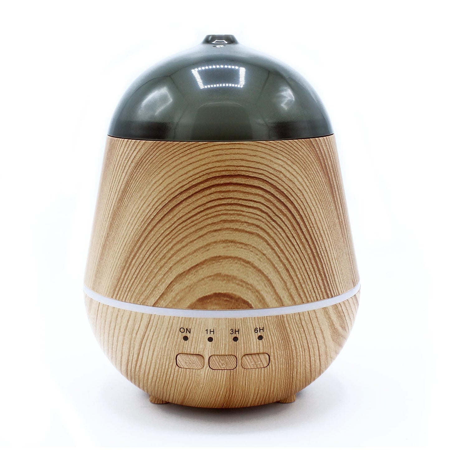 Elegant white ultrasonic aroma diffuser with a minimalist cylindrical design and soft glowing light ring.
