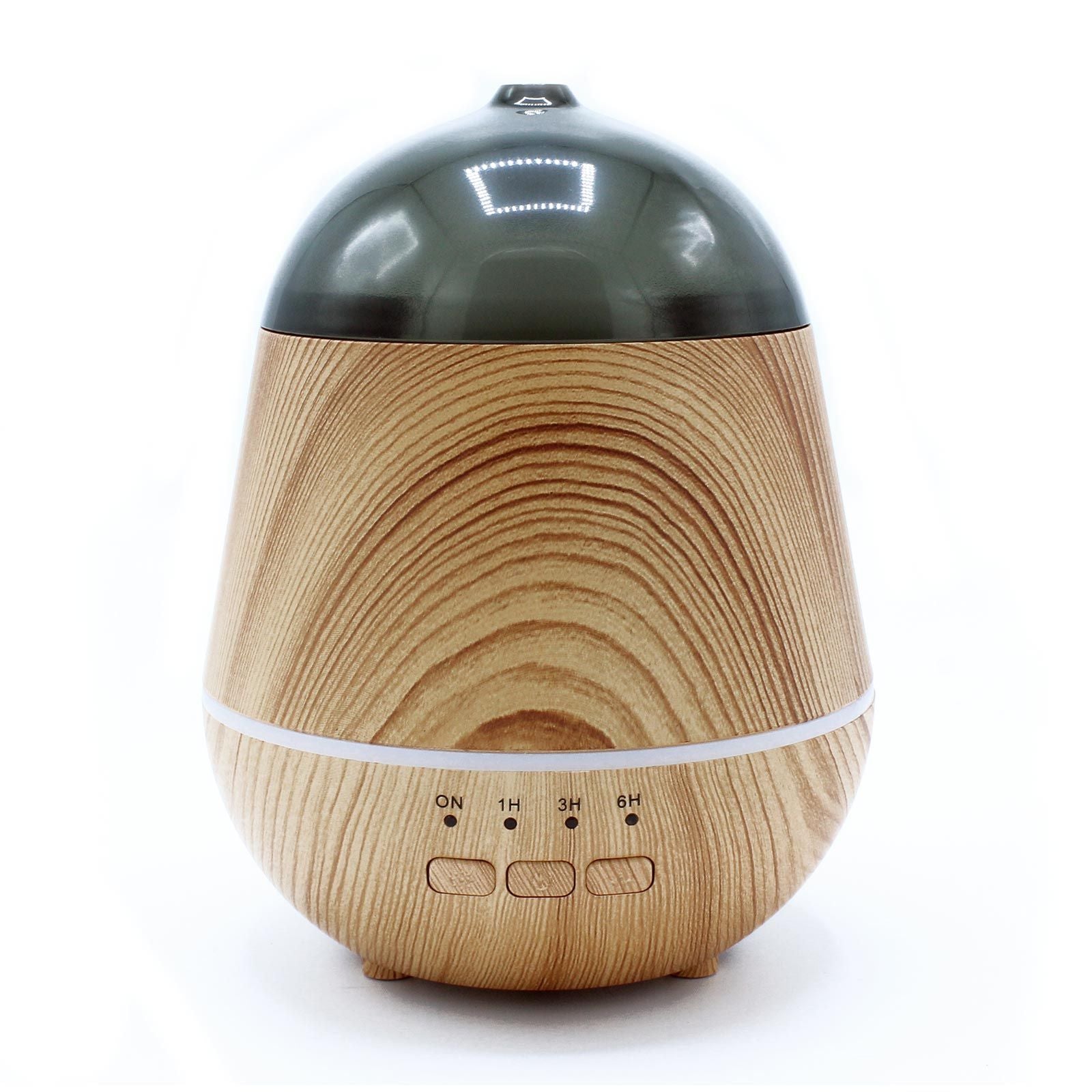 Elegant white ultrasonic aroma diffuser with a minimalist cylindrical design and soft glowing light ring.