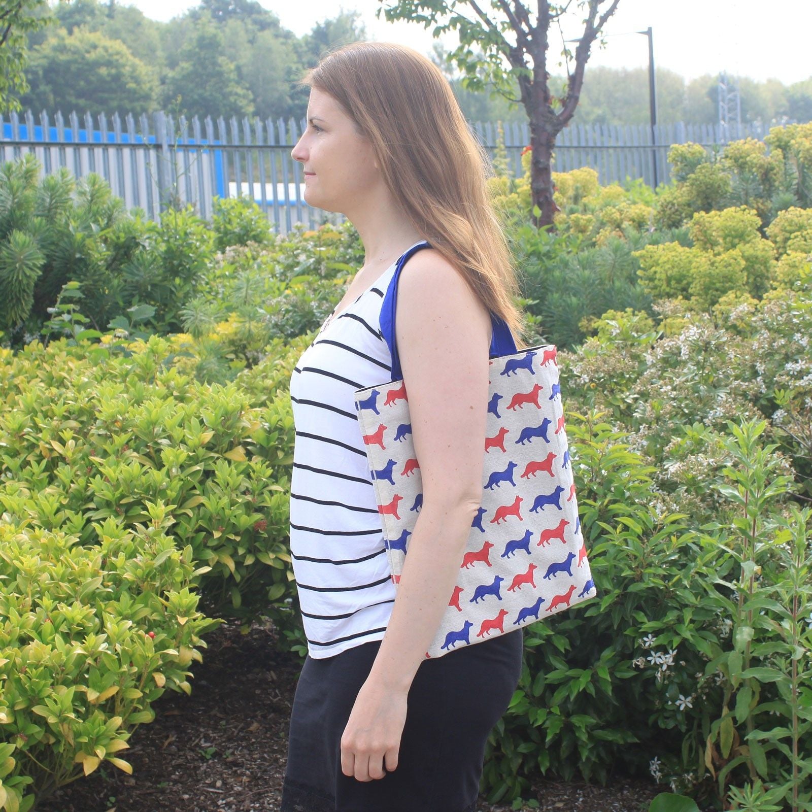 Med Tote Bag Reversible - Fox - Blue