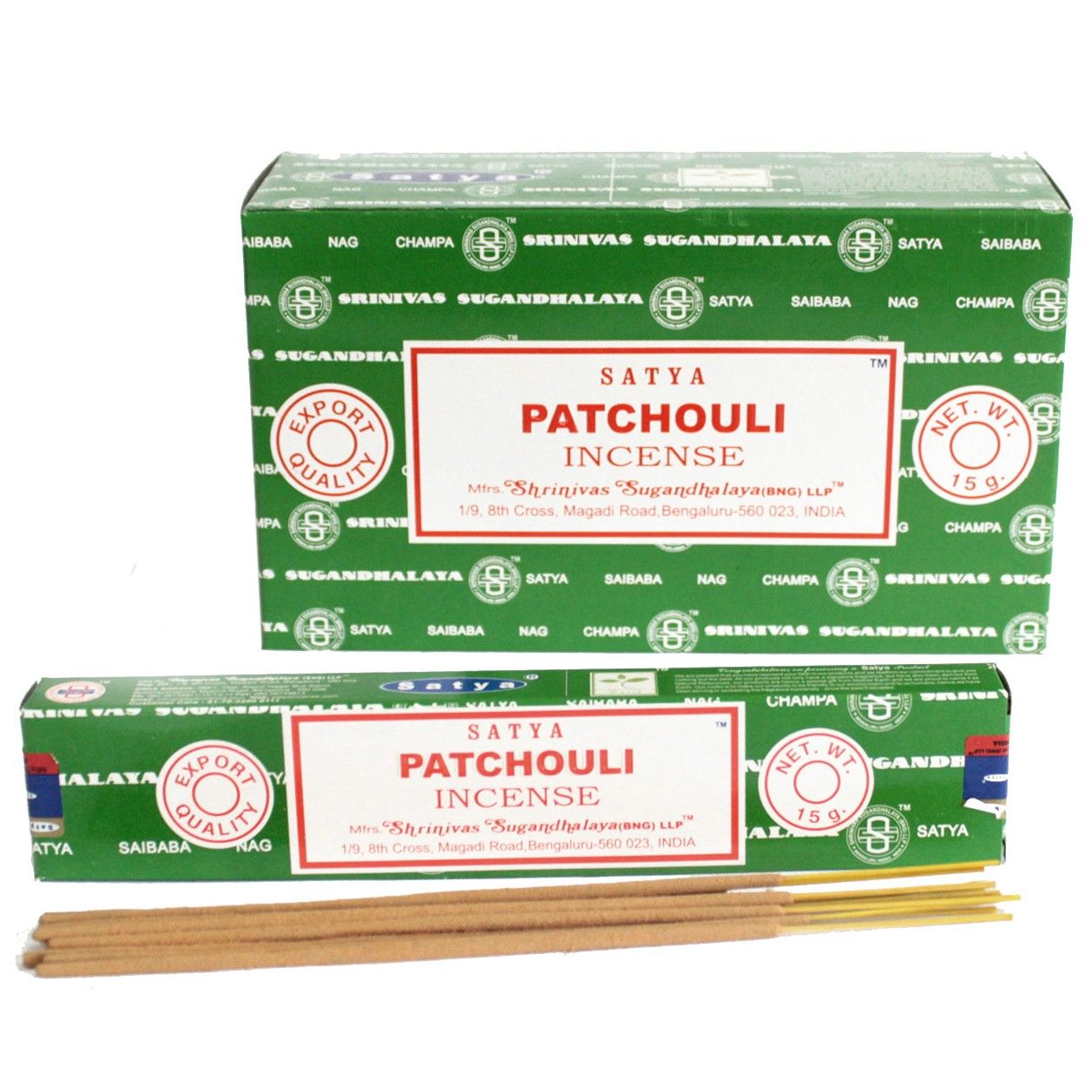 Hand-rolled incense sticks with a natural wooden core, held in a traditional illustrated paper box.