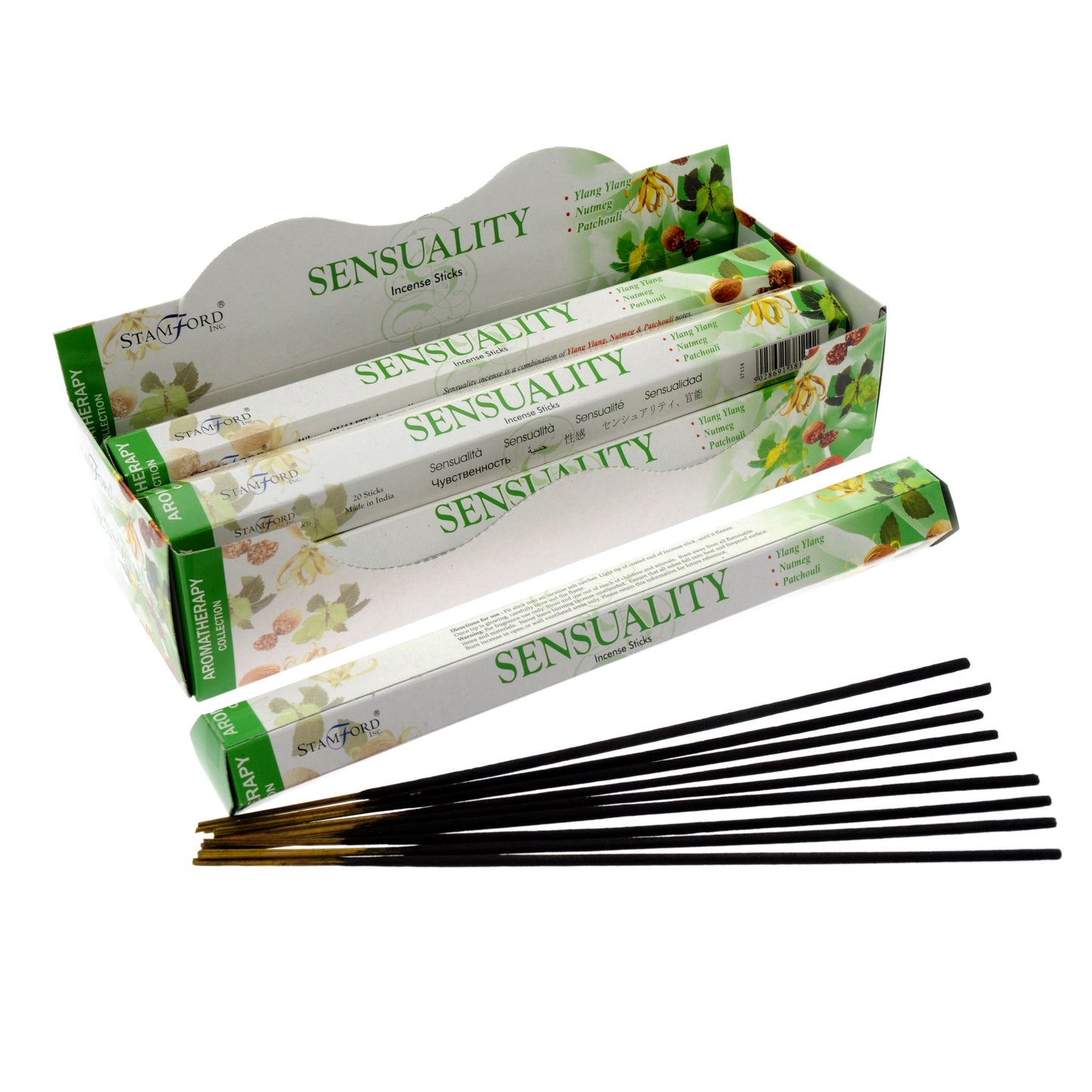Hexagonal box of premium incense sticks with a floral design, perfect for home fragrance and relaxation.