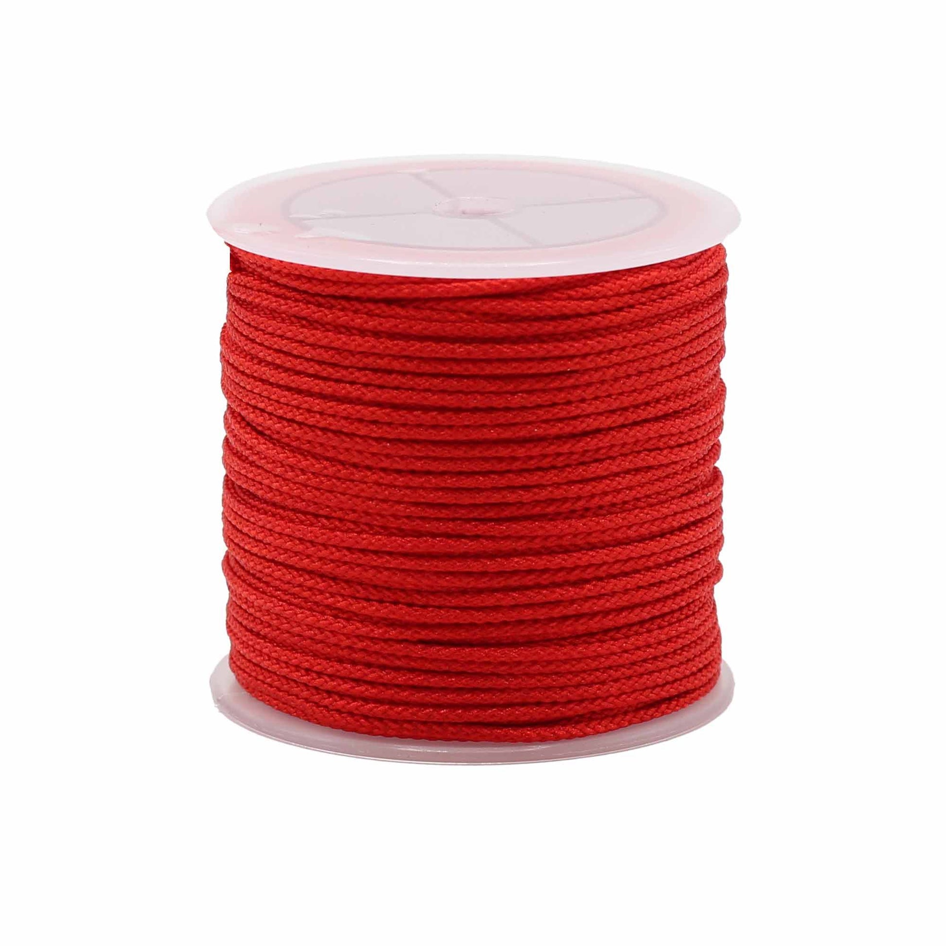 Large roll of vibrant red 2mm craft string for jewellery making and pendant cords.