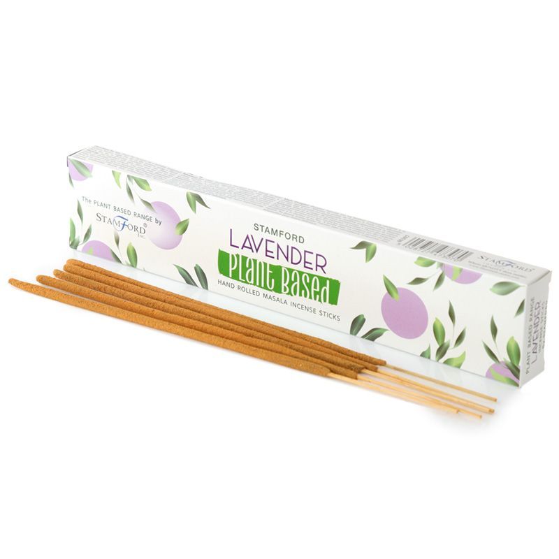 Hand-rolled lavender masala incense sticks showing natural texture and purple floral notes.