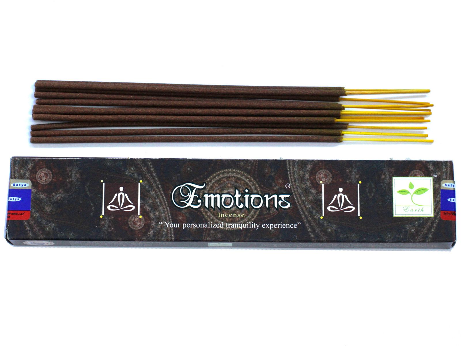 Hand-rolled blue incense sticks in a decorative box featuring an eye-catching spiritual design.