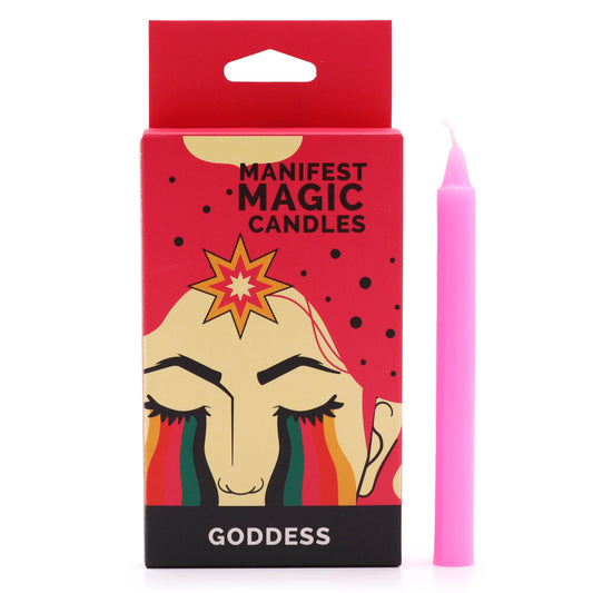 Twelve slender pink ritual candles bundle together for manifestation and spiritual practices.