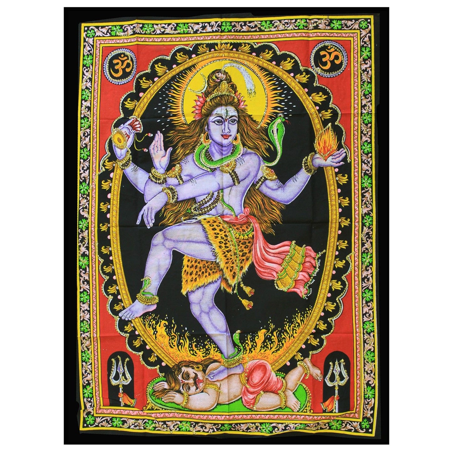 Intricate Indian wall art carving depicting the Dancing Shiva in a traditional cosmic dance pose.